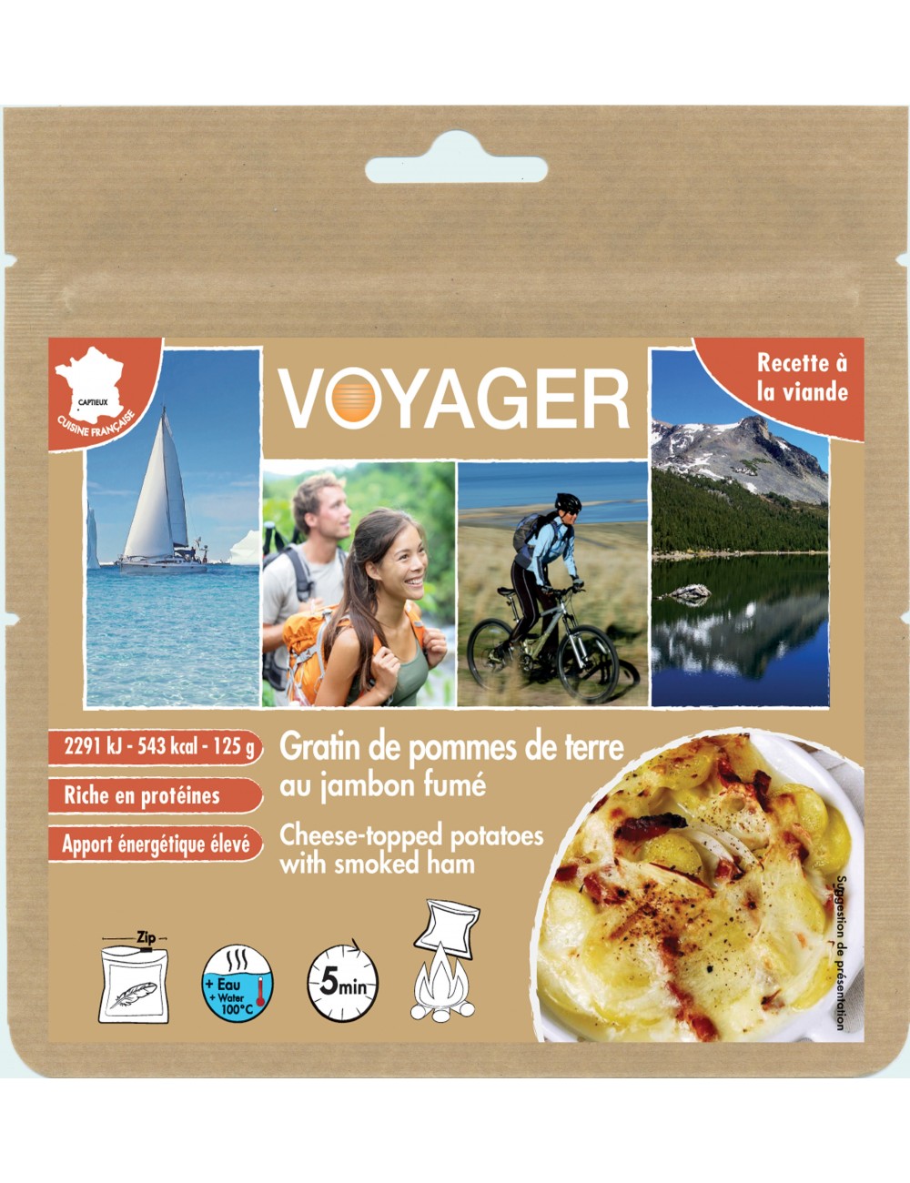 Gratin de pommes de terre au jambon fumé  lyophilisé